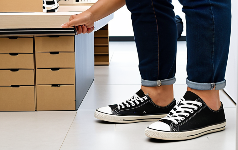 **
"A person happily returning a pair of shoes to a bright, modern online store's return counter. Focus on the Right of Withdrawal (Derecho de Desistimiento). The scene should evoke a feeling of ease and consumer confidence, highlighting the 14-day return window. Emphasize a friendly customer service interaction."
**