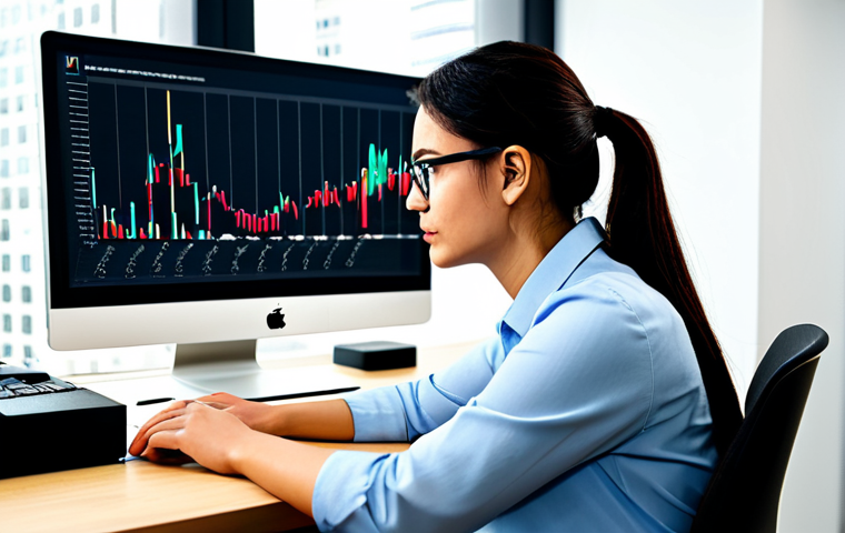 **Prompt:** A data analyst wearing glasses and a professional blouse, sitting in front of a computer screen displaying social media sentiment analysis graphs. The office background is modern and bright, filled with charts and data visualizations. Focus on the expression of concentration. The scene should convey "safe for work", "appropriate content", "fully clothed", "professional". Include "perfect anatomy", "correct proportions", "natural pose", "well-formed hands", "proper finger count", and "natural body proportions" to ensure quality.