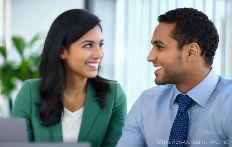 소비자 불만 관리 도구 비교 및 추천 - A warm and empathetic interaction between a diverse female customer and a diverse male customer serv...