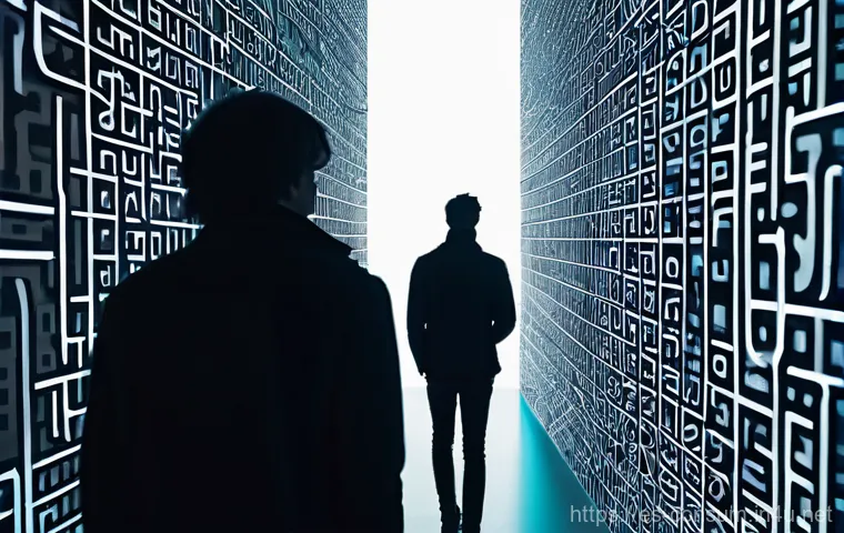 소비자 보호와 관련된 학문적 기여 분석 - **A confused user navigating a complex, brightly lit digital maze.**
    Detailed description: A per...