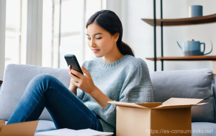 소비자 보호 관련 연구 논문과 사례 분석 - **Prompt:** A young woman in her late 20s is sitting comfortably on a modern sofa in a brightly lit ...