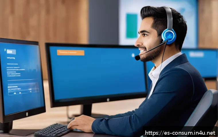 소비자 불만 처리 역량 강화 훈련 - A modern customer service center in a vibrant Latin American city, featuring diverse customer servic...