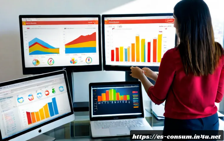 소비자 행동 데이터를 활용한 시장 예측 - Photorealistic market forecasting scene in a modern Madrid retail analytics office, a Hispanic busin...